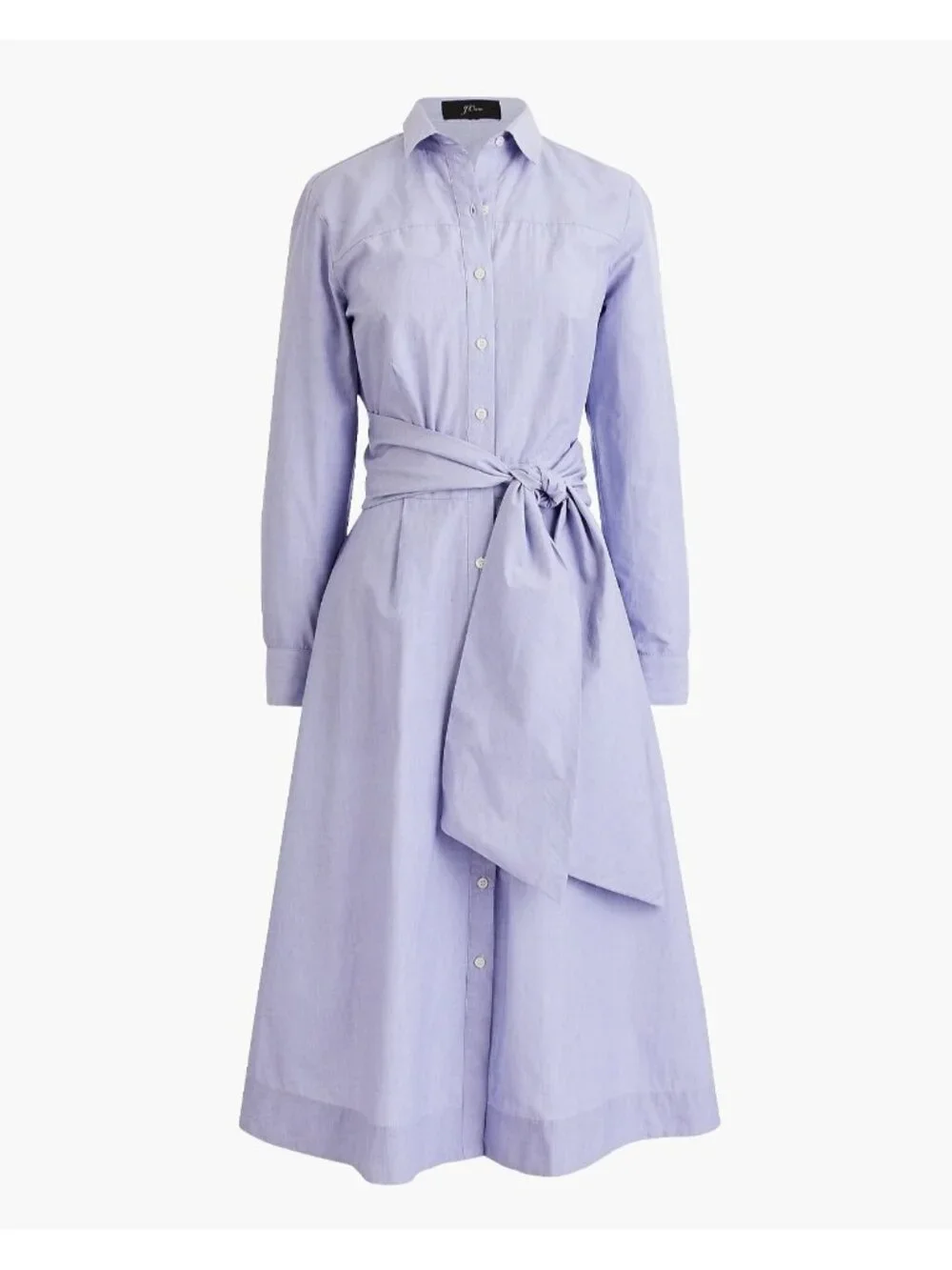 NWT J.Crew Tie Waist Shirt Dress in Peri End-on-End Cotton Button Down Dress 2